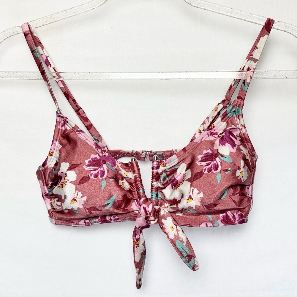 XHILARATION | 🩷👙 Pink Floral Print Padded Adjustable Bikini Top